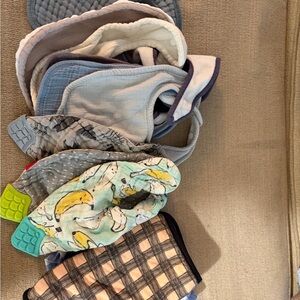 Colorful  Bib and burp cloth bundle